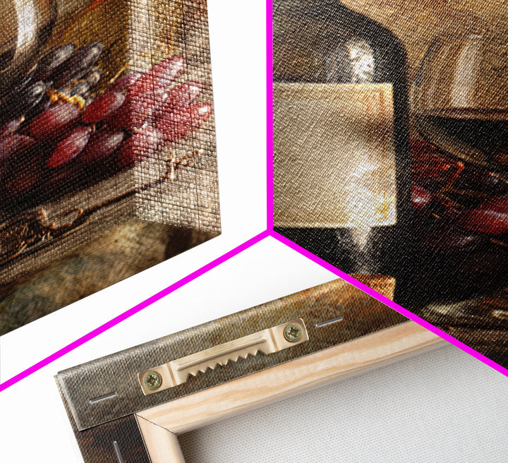 Old Cellar Key and Wine Label Shapes Framed Canvas Print, Winery Art, Farmhouse Decor, Winery Decor, Abstract Art, Vineyard, WIN-2x3-20