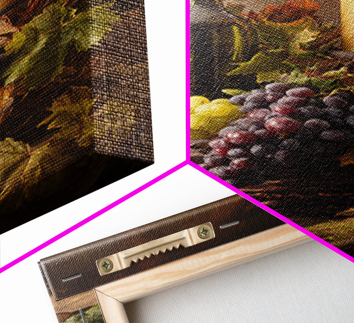 Wine Harvest Basket Framed Canvas Print, Winery Art, Minimalist Decor, Winery Decor, Fine Art, Vineyard, Artwork, Kitchen Decor, WIN-2x3-30
