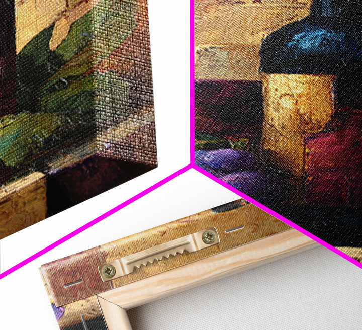 Burgundy Abstract with Gold Accents Canvas Print, Winery Art, Art, Winery Decor, Fine Art, Vineyard, Farmhouse Decor, WIN-2x3-31