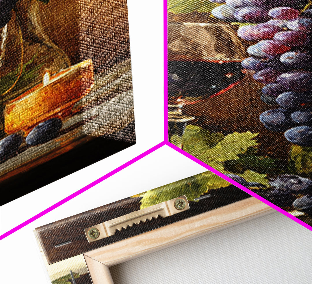 Single Grape Cluster Botanical Study Canvas Print, Winery Art, Oil Painting, Winery Decor, Watercolor Art, Vineyard, WIN-2x3-5