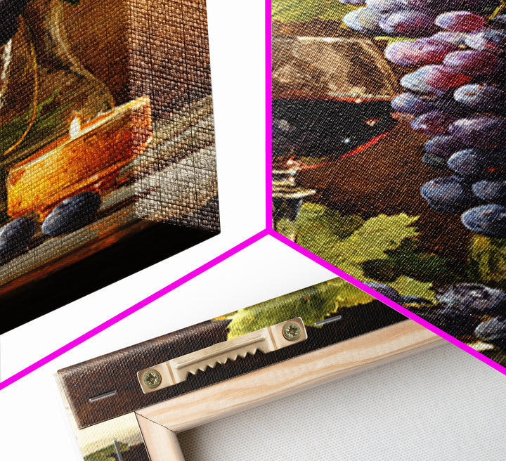 Single Grape Cluster Botanical Study Canvas Print, Winery Art, Oil Painting, Winery Decor, Watercolor Art, Vineyard, WIN-2x3-5