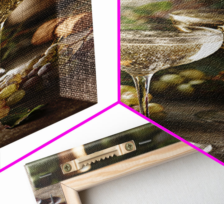 Champagne Coupe with Bubbles and Light Framed Canvas Print, Winery Art, Art Print, Winery Decor, Oil Painting, Vineyard, WIN-2x3-51
