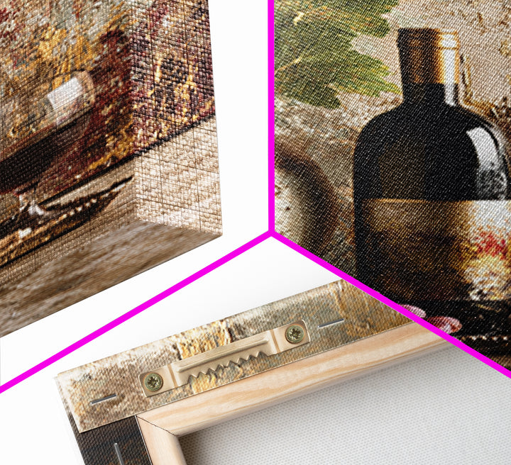 Burgundy Abstract with Gold Accents Canvas Print, Winery Art, Fine Art Print, Winery Decor, Abstract Art, Vineyard, Wall Decor, WIN-2x3-7