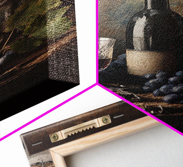 Corkscrew and Corks on Rustic Wood Framed Canvas Print, Winery Art, Modern Decor, Winery Decor, Fine Art, Vineyard, Wall Decor, WIN-2x3-84