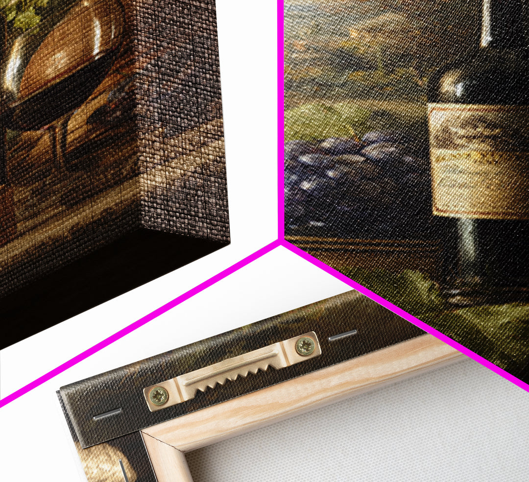 French Vineyard Hills Framed Canvas Print, Winery Art, Living Room Decor, Winery Decor, Fine Art, Vineyard, Travel Poster, WIN-2x3-88