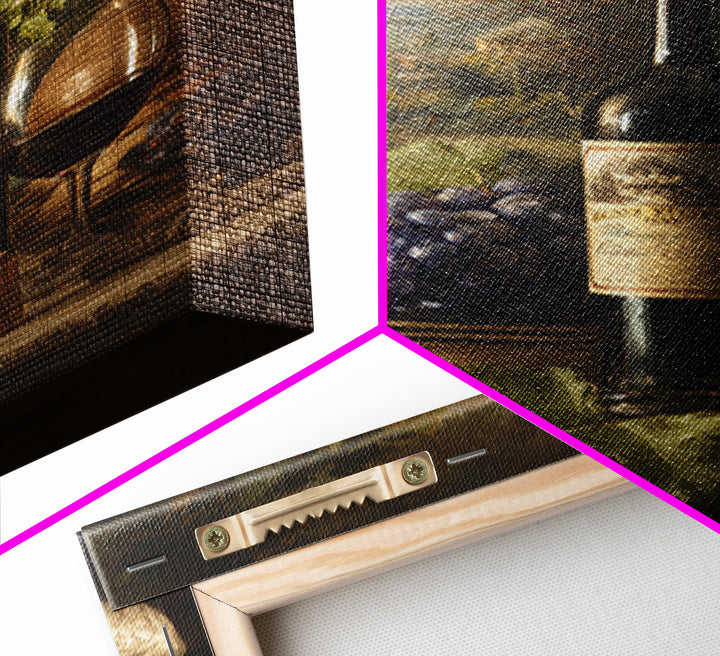 French Vineyard Hills Framed Canvas Print, Winery Art, Living Room Decor, Winery Decor, Fine Art, Vineyard, Travel Poster, WIN-2x3-88