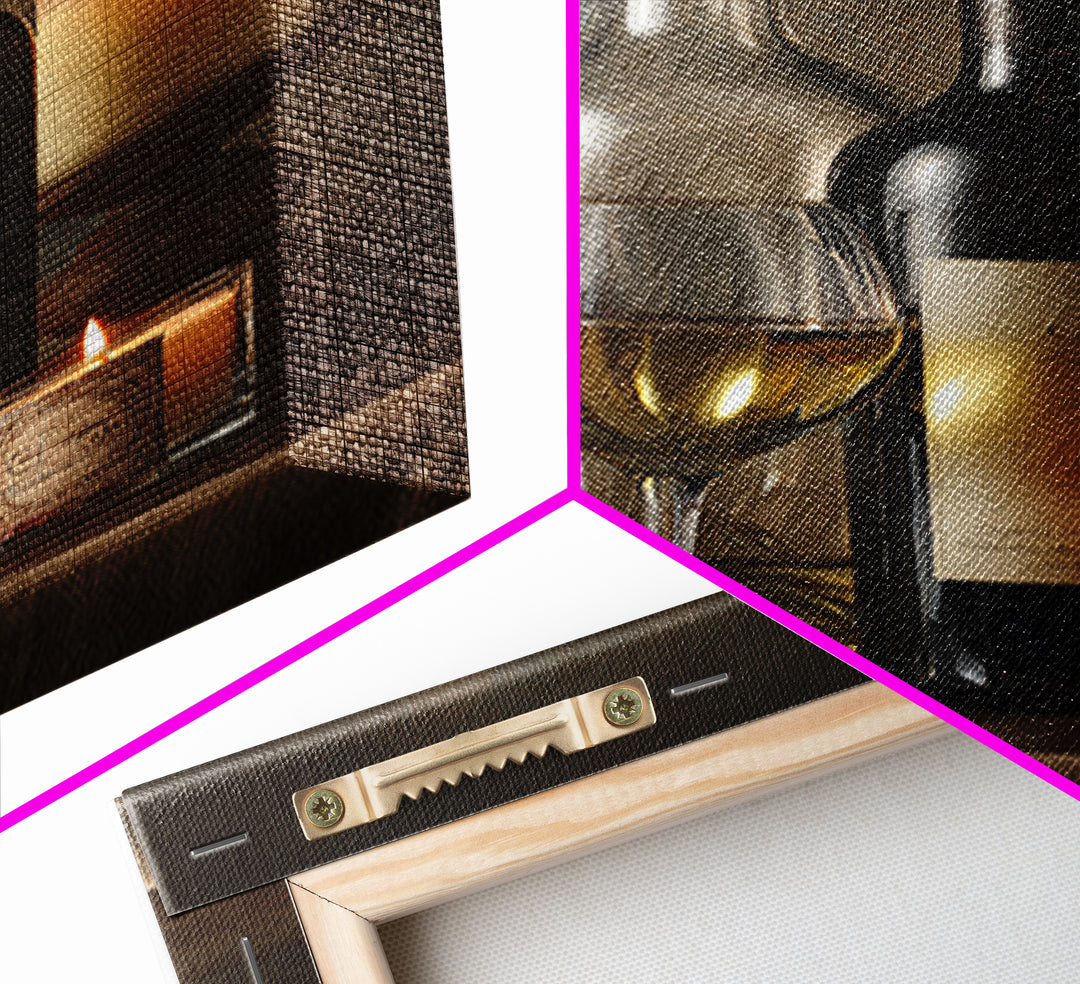 Wine Tasting Flight Rendered as Elegant Still Framed Canvas Print, Winery Art, Kitchen Wall Art, Winery Decor, Vineyard, WIN-2x3-90