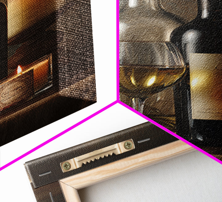 Wine Tasting Flight Rendered as Elegant Still Framed Canvas Print, Winery Art, Kitchen Wall Art, Winery Decor, Vineyard, WIN-2x3-90