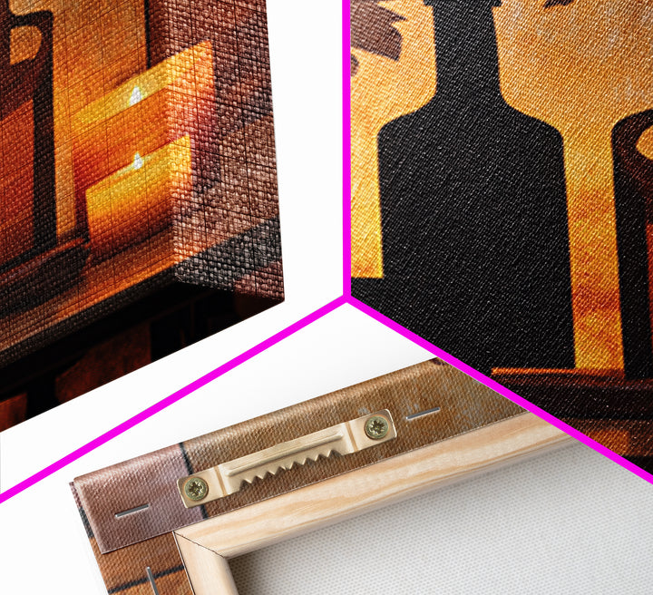 Black and Gold Wine Bottle Silhouette Canvas Print, Winery Art, Wall Art Print, Winery Decor, Fine Art, Vineyard, Gallery Decor, WIN-2x3-96
