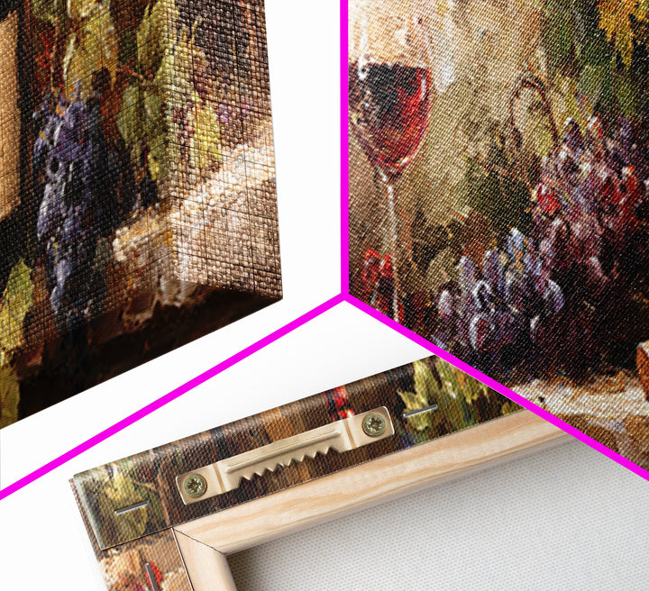 Italian Villa Vineyard Landscape Framed Canvas Print, Winery Art, Matisse Print, Winery Decor, Watercolor Art, Vineyard, WIN-3x1-12