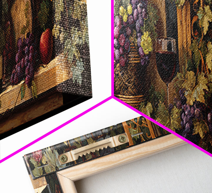 Vineyard Gate with Climbing Roses Canvas Print, Winery Art, Winery Decor, Abstract Art, Vineyard, Wall Hanging, WIN-3x1-31