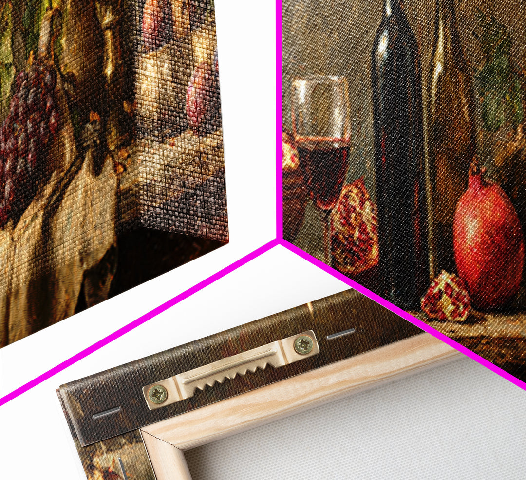 Pomegranate Figs and Red Wine Composition Canvas Print, Winery Art, Preppy Wall Art, Winery Decor, Fine Art, Vineyard, WIN-3x1-33