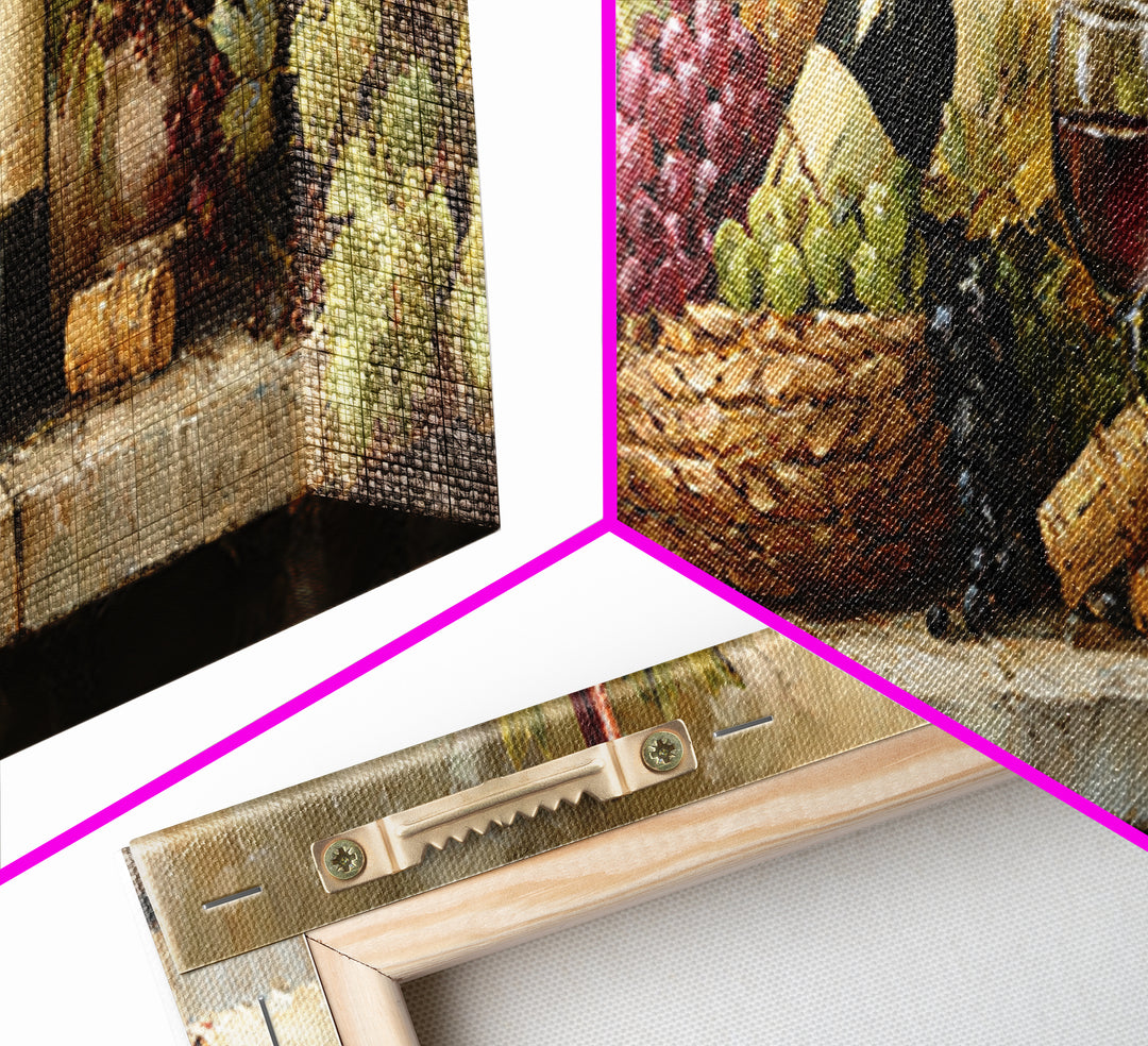 Wine Harvest Basket Canvas Print, Winery Art, Kitchen Wall Art, Winery Decor, Fine Art, Vineyard, Matisse Print, Landscape Art, WIN-3x1-38