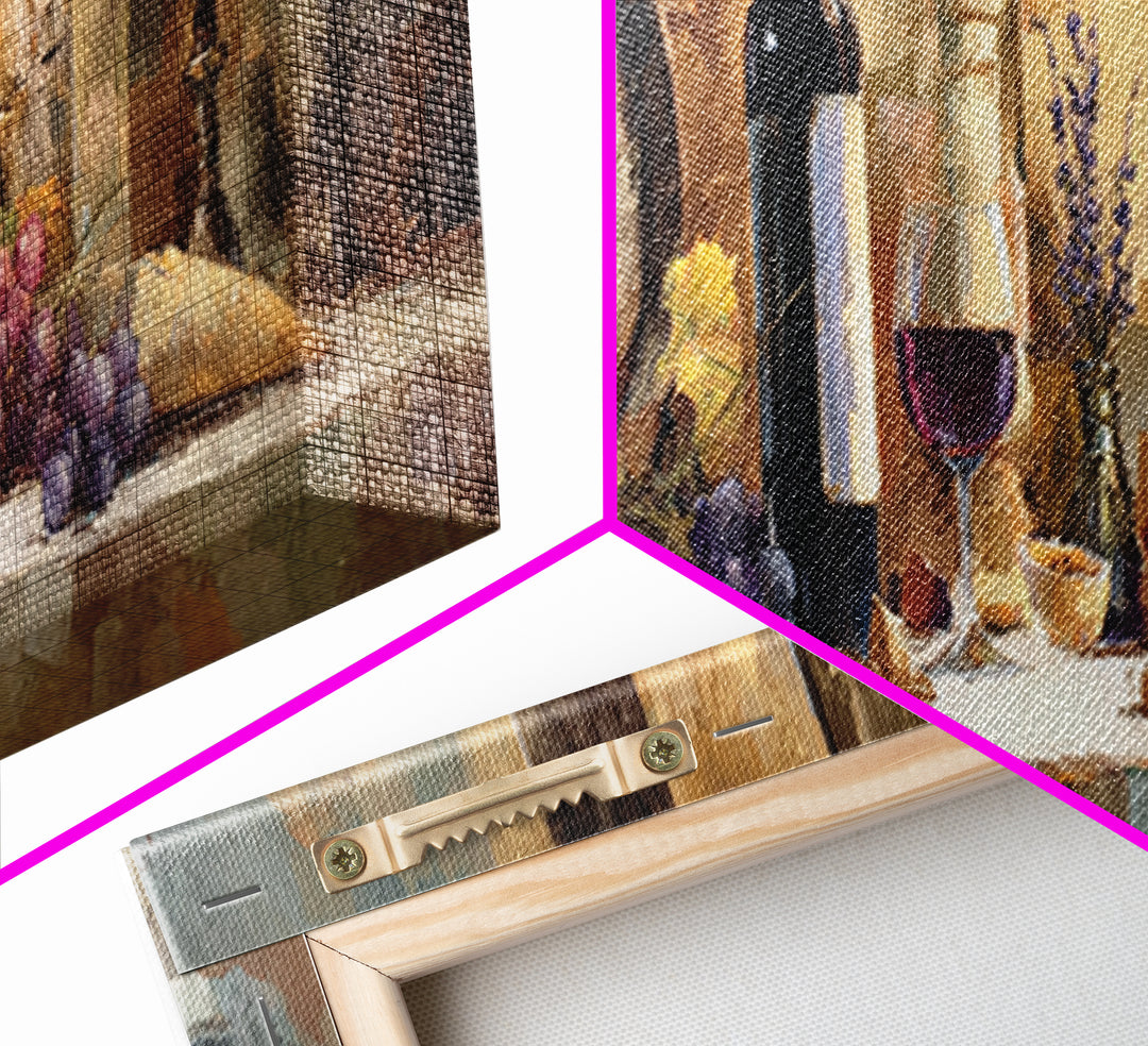 Wine Barrel with Lavender and Sunlight Canvas Print, Winery Art, Retro Wall Art, Winery Decor, Fine Art, Vineyard, Modern Decor, WIN-3x1-46