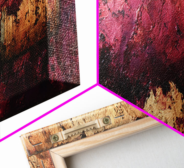Red Wine Swirl Abstract Framed Canvas Print, Winery Art, Art Print, Winery Decor, Fine Art, Vineyard, Watercolor Painting, WIN-3x1-47
