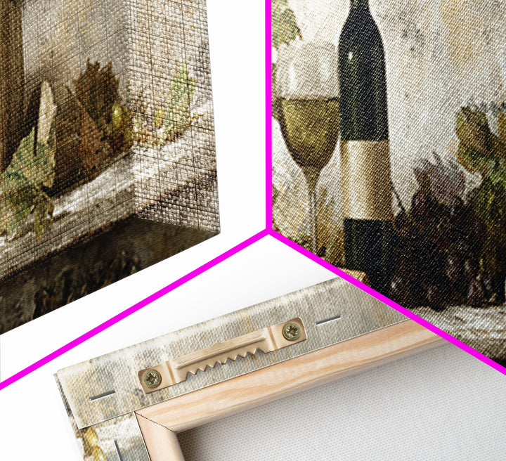 French Vineyard Hills Canvas Print, Winery Art, Textured Painting, Winery Decor, Fine Art, Vineyard, Oil Painting, Wall Hanging, WIN-3x1-48