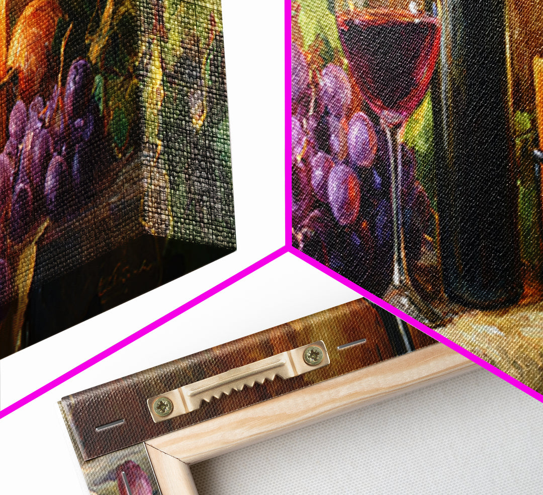 Single Grape Cluster Botanical Study Canvas Print, Winery Art, Travel Poster, Winery Decor, Watercolor Art, Vineyard, WIN-3x1-61