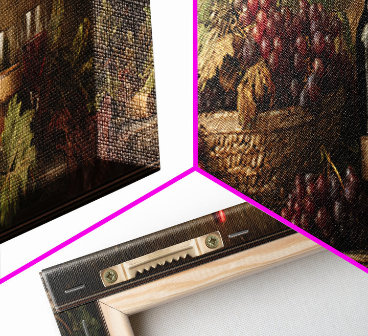 Wine Harvest Basket Canvas Print, Winery Art, Boho Decor, Winery Decor, Oil Painting, Vineyard, Art Print, Printable Wall Art, WIN-3x1-62