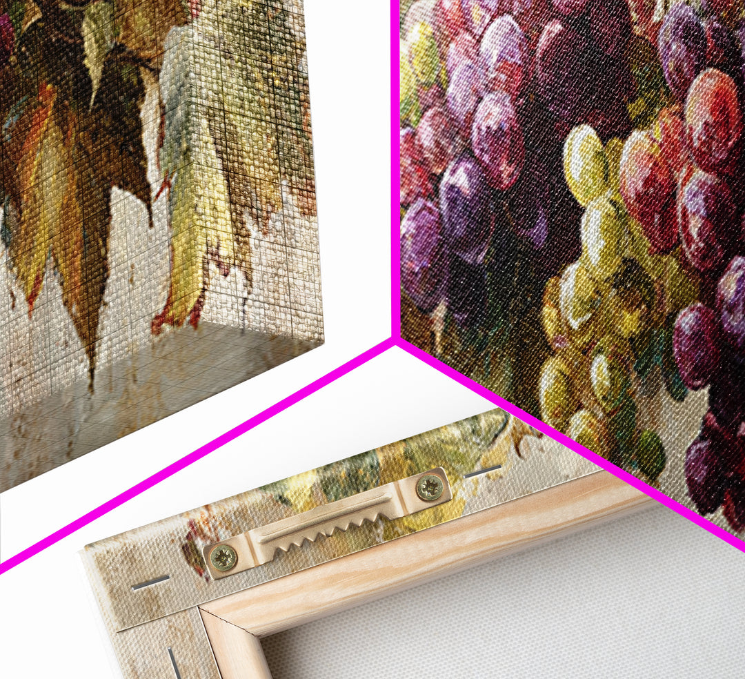 Single Grape Cluster Botanical Study Canvas Print, Winery Art, Travel Poster, Winery Decor, Watercolor Art, Vineyard, WIN-3x1-85
