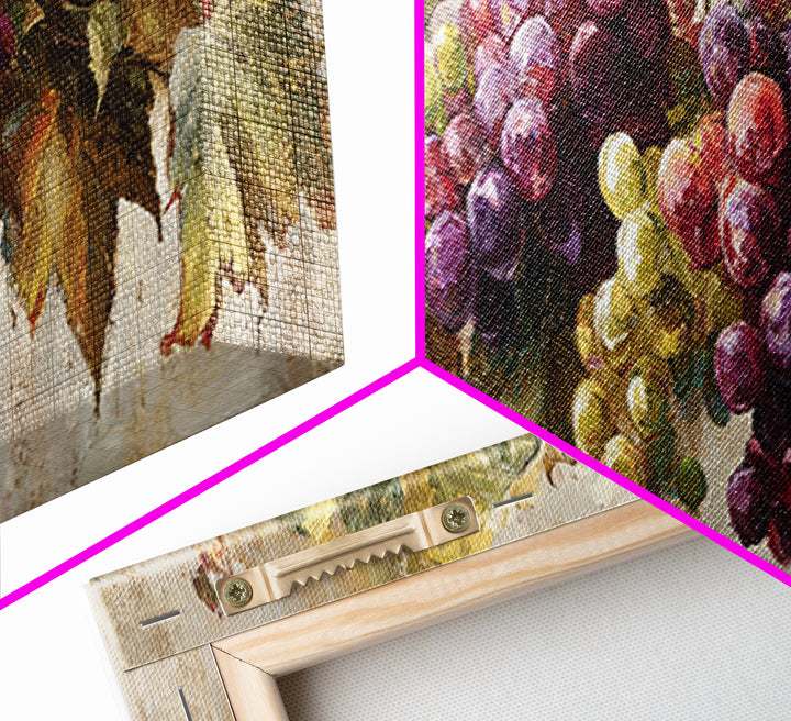 Single Grape Cluster Botanical Study Canvas Print, Winery Art, Travel Poster, Winery Decor, Watercolor Art, Vineyard, WIN-3x1-85