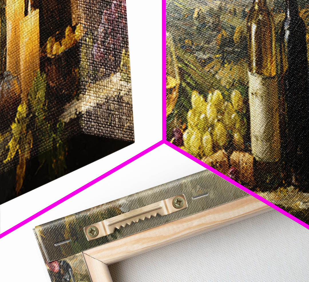 French Vineyard Hills Canvas Print, Winery Art, Textured Painting, Winery Decor, Fine Art, Vineyard, Oil Painting, Wall Hanging, WIN-3x1-96