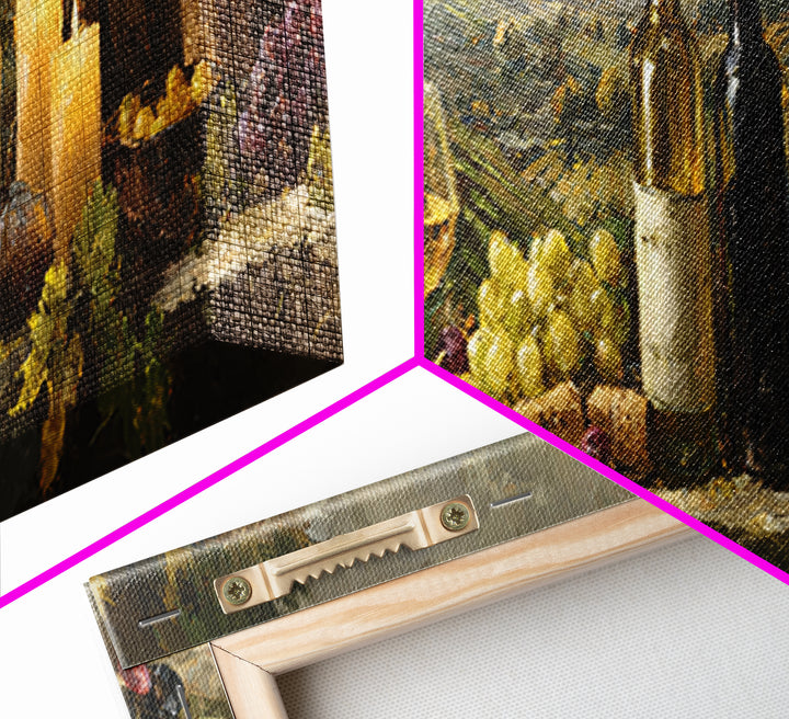 French Vineyard Hills Canvas Print, Winery Art, Textured Painting, Winery Decor, Fine Art, Vineyard, Oil Painting, Wall Hanging, WIN-3x1-96