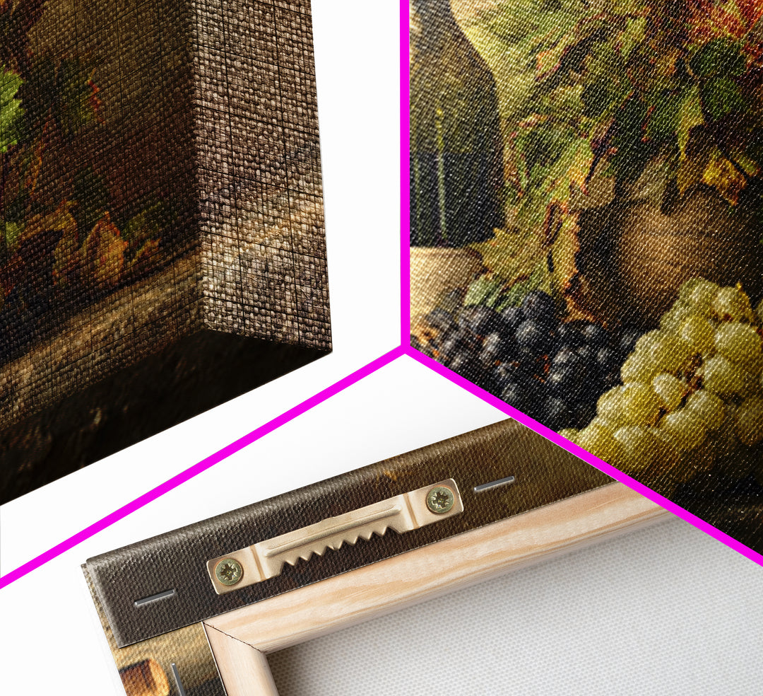 Wine Tasting Flight Rendered as Elegant Still Framed Canvas Print, Winery Art, Kitchen Wall Art, Winery Decor, Vineyard, WIN-3x2-14