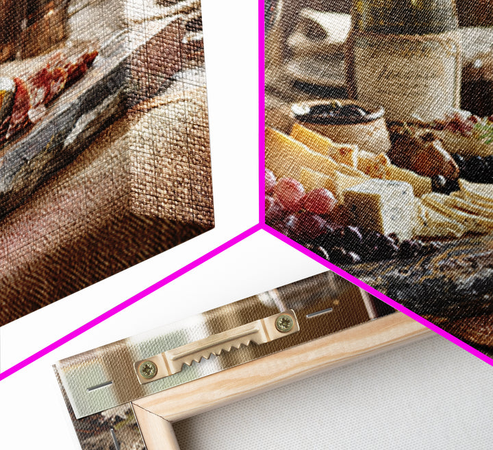 Charcuterie Board with Grapes and Cheese Canvas Print, Winery Art, Gallery Wall Art, Winery Decor, Fine Art, Vineyard, WIN-3x2-17