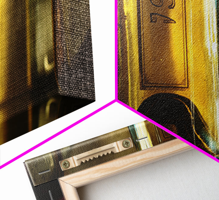 Black and Gold Wine Bottle Silhouette Framed Canvas Print, Winery Art, Gallery Wall Art, Winery Decor, Fine Art, Vineyard, WIN-3x2-20