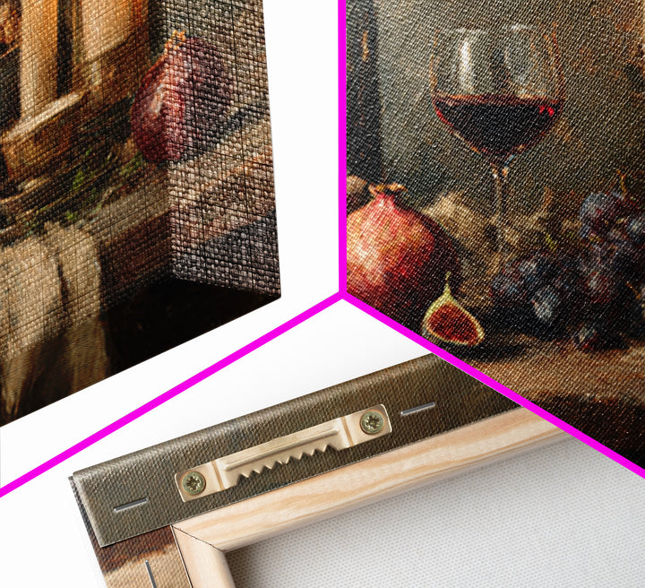Pomegranate Figs and Red Wine Composition Canvas Print, Winery Art, Matisse Print, Winery Decor, Vineyard, Luxury Decor, WIN-3x2-21