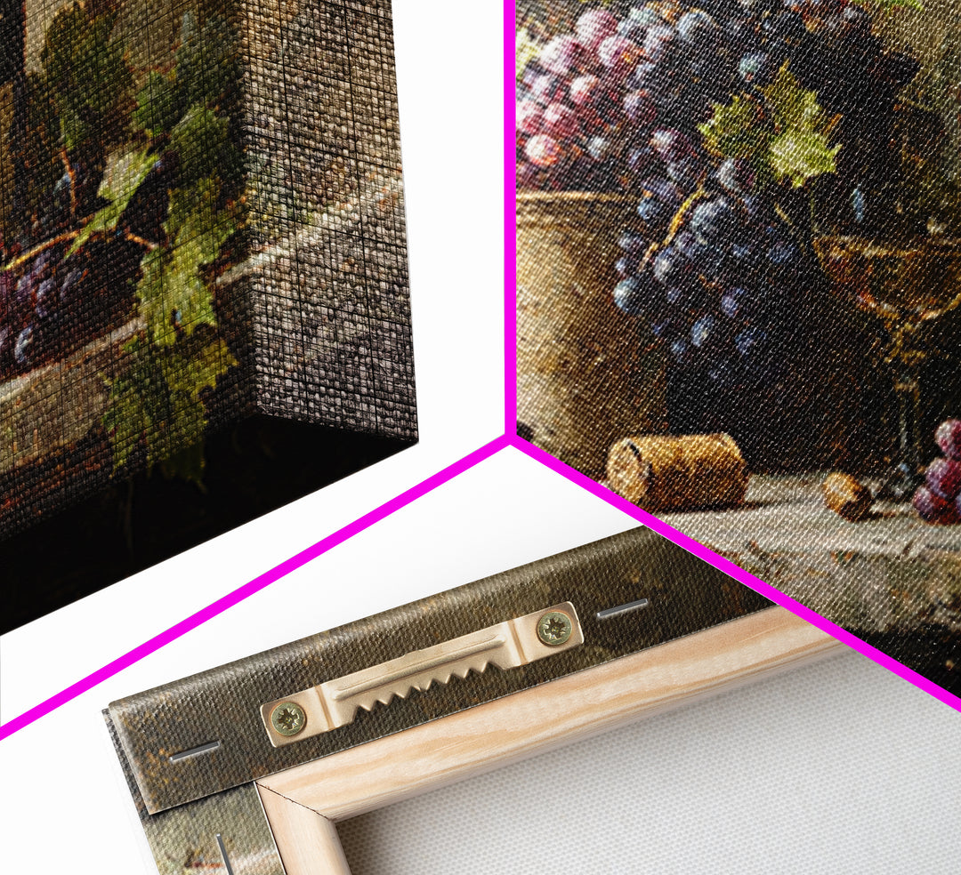 Single Grape Cluster Botanical Study Framed Canvas Print, Winery Art, Landscape Art, Winery Decor, Fine Art, Vineyard, WIN-3x2-25