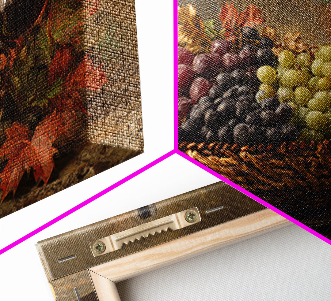 Wine Harvest Basket Canvas Print, Winery Art, Kitchen Art, Winery Decor, Watercolor Art, Vineyard, Living Room Art, WIN-3x2-26