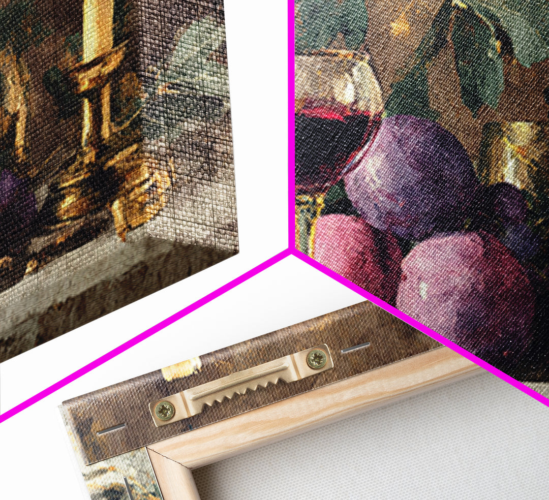 Burgundy Abstract with Gold Accents Framed Canvas Print, Winery Art, Gallery Decor, Winery Decor, Fine Art, Vineyard, WIN-3x2-27
