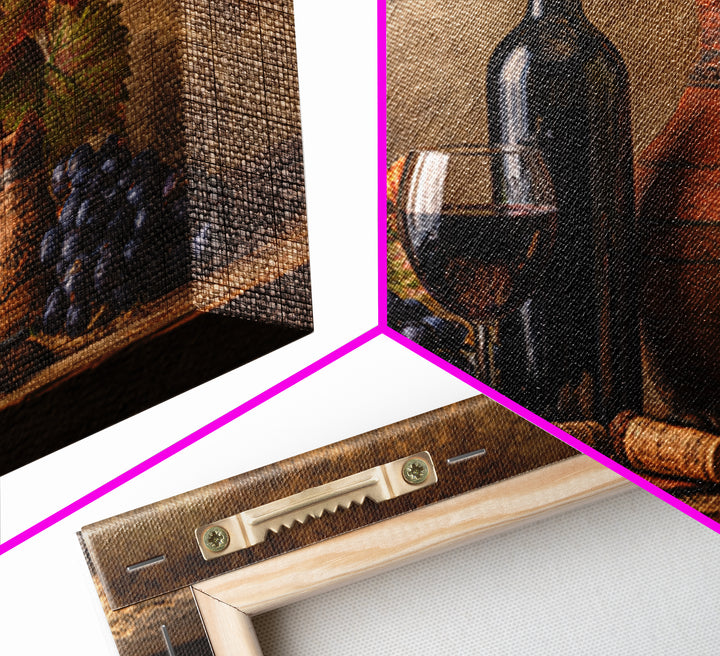 Corkscrew and Corks on Rustic Wood Canvas Print, Winery Art, Bar Art, Winery Decor, Fine Art, Vineyard, Textured Painting, WIN-3x2-32