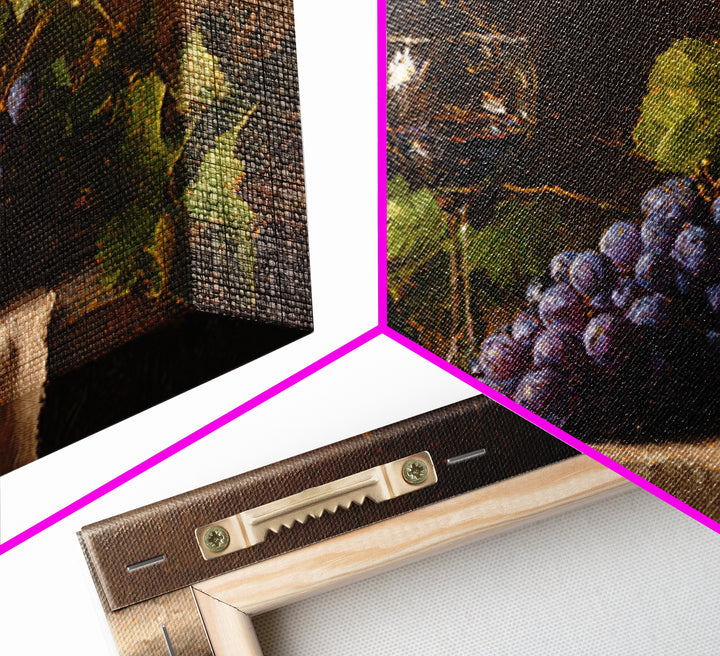 Single Grape Cluster Botanical Study Canvas Print, Winery Art, Neutral Decor, Winery Decor, Oil Painting, Vineyard, Home Decor, WIN-3x2-49