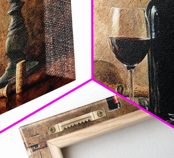 Corkscrew and Corks on Rustic Wood Canvas Print, Winery Art, Room Decor, Winery Decor, Fine Art, Vineyard, Printable Wall Art, WIN-3x2-56