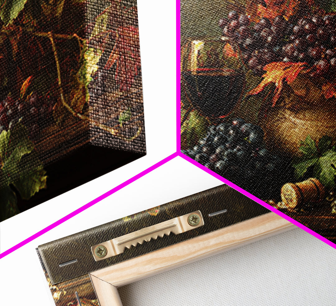 Vine Leaves Turning Autumn Red and Gold Framed Canvas Print, Winery Art, Preppy Wall Art, Winery Decor, Fine Art, Vineyard, WIN-3x2-63