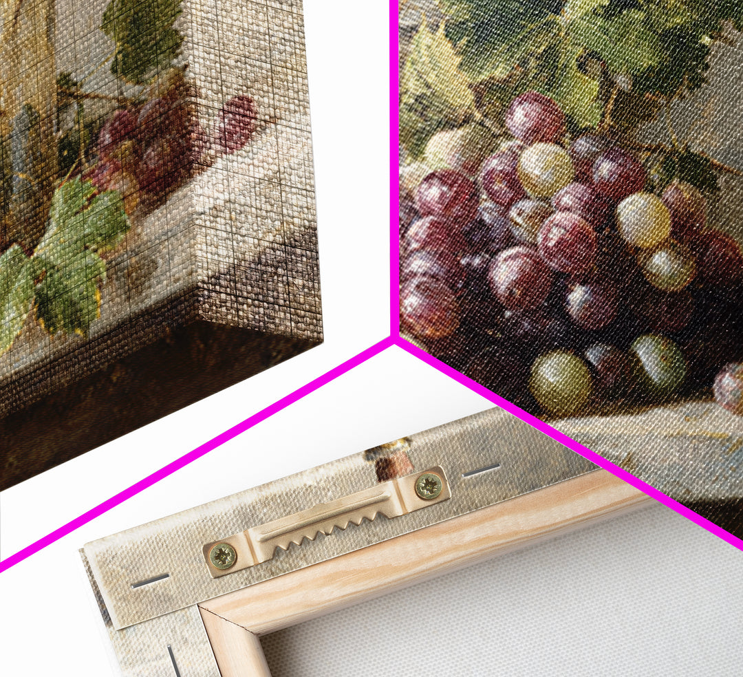 Single Grape Cluster Botanical Study Canvas Print, Winery Art, Neutral Decor, Winery Decor, Oil Painting, Vineyard, Home Decor, WIN-3x2-73