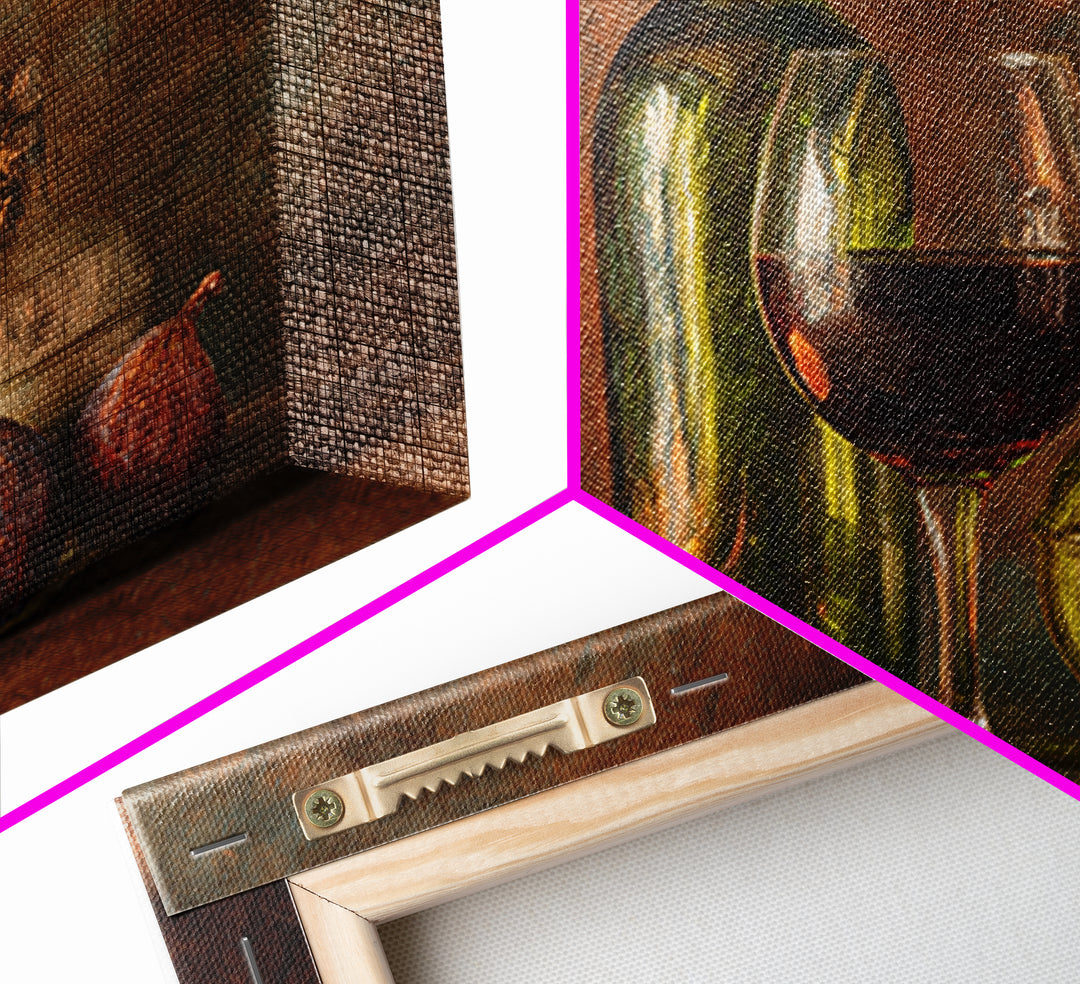 Wine Bottle and Glass Still Life Framed Canvas Print, Winery Art, Living Room Art, Winery Decor, Fine Art, Vineyard, WIN-3x2-78