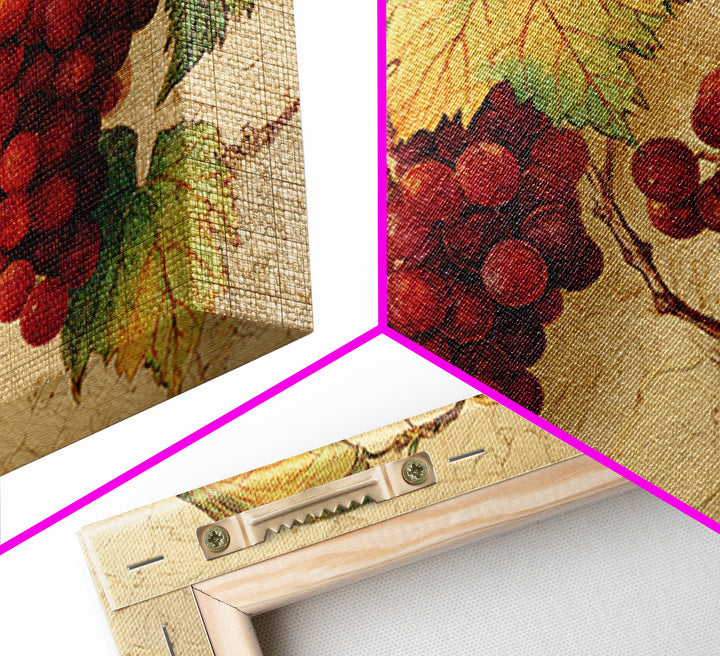 Vine Leaves Turning Autumn Red and Gold Framed Canvas Print, Winery Art, Art, Winery Decor, Fine Art, Vineyard, Farmhouse Decor, WIN-3x2-87