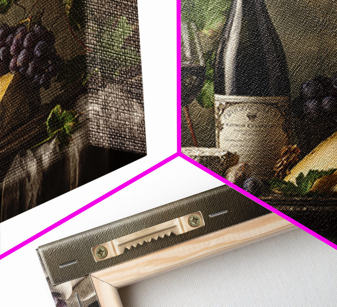 Charcuterie Board with Grapes and Cheese Canvas Print, Winery Art, Boho Decor, Winery Decor, Oil Painting, Vineyard, Art Print, WIN-3x2-89