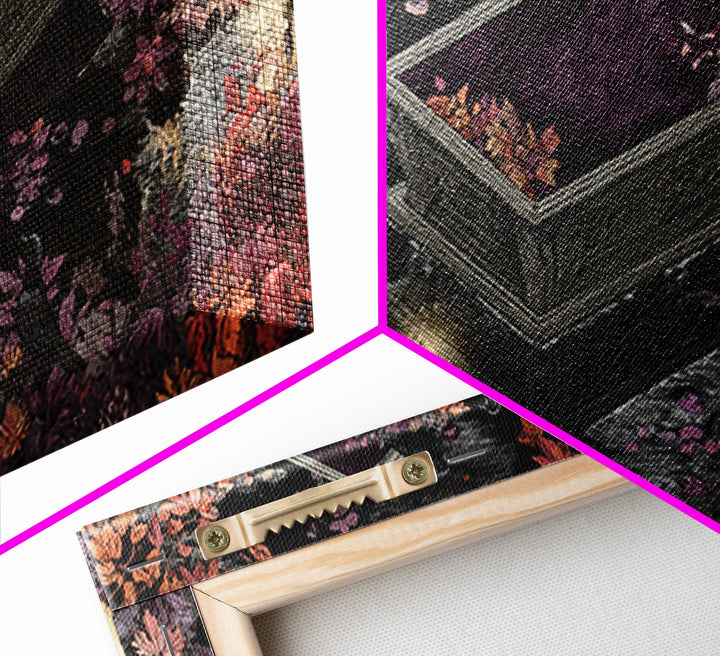 The Floating Coffin Garden - Icon Portrait, Halloween Wall Art, Wide Panoramic Art, Framed Canvas Print, Halloween Home Decor