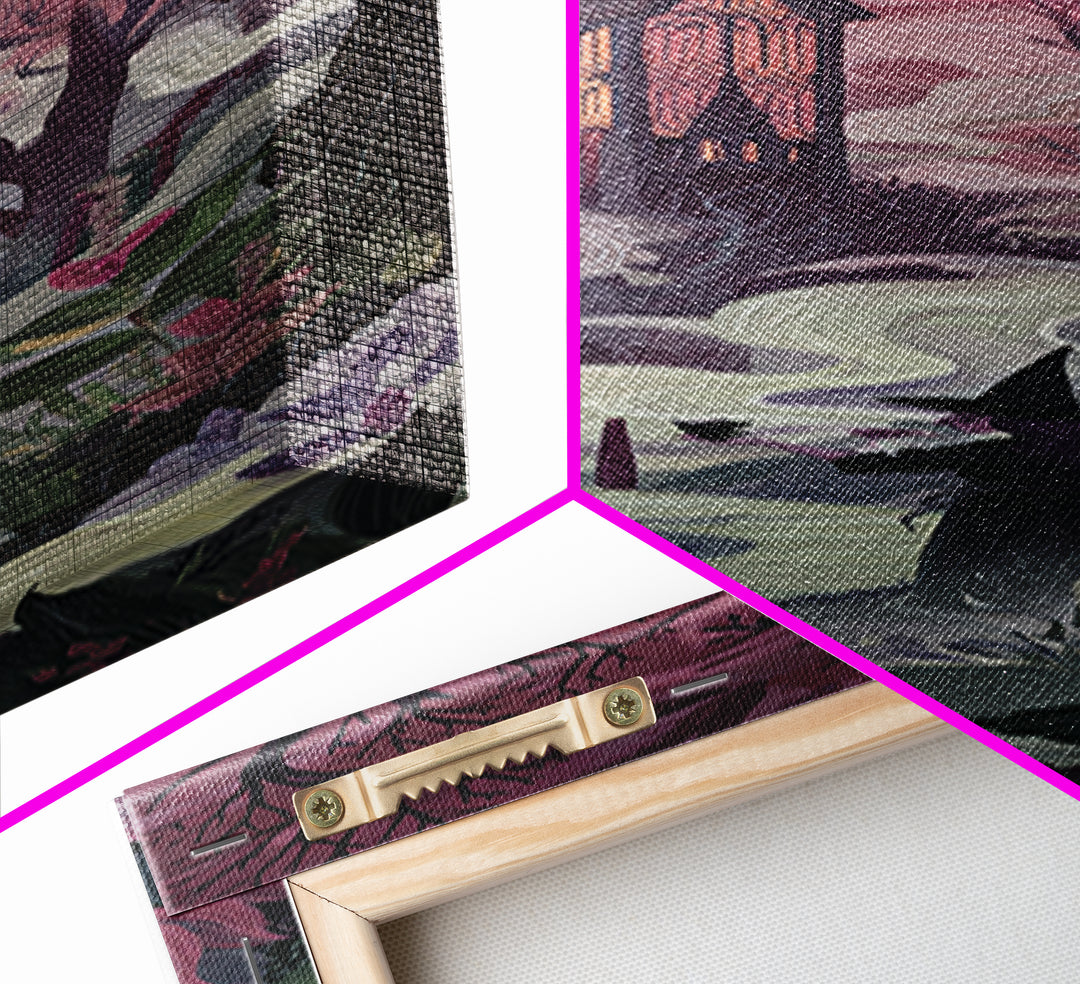 The Witch Queen Greenhouse - Environmental Panorama, Occult Wall Decor, Tall Narrow Wall Art, Canvas Print, Halloween Home Decor