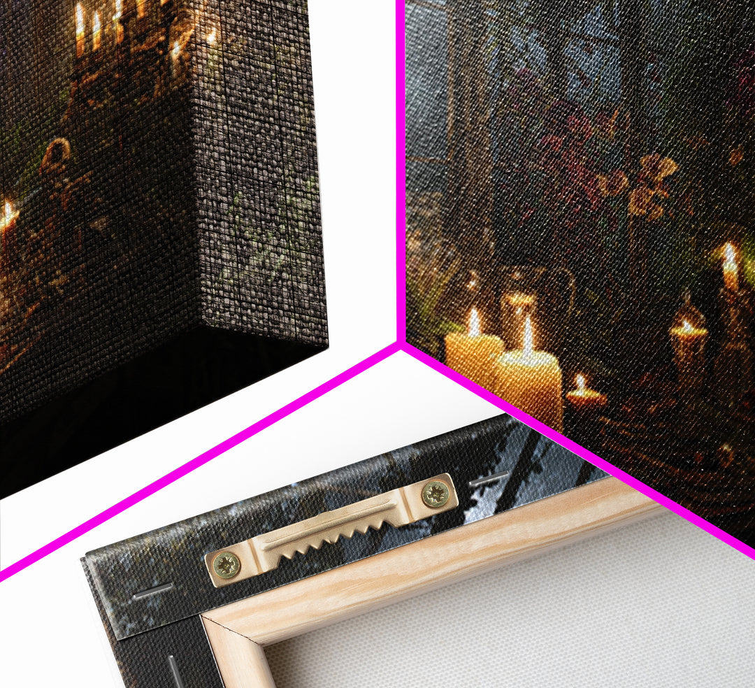 The Witch Queen Greenhouse - Occult Still Life, Dark Fantasy Wall Art, Landscape Wall Art, Canvas Print, Halloween Home Decor