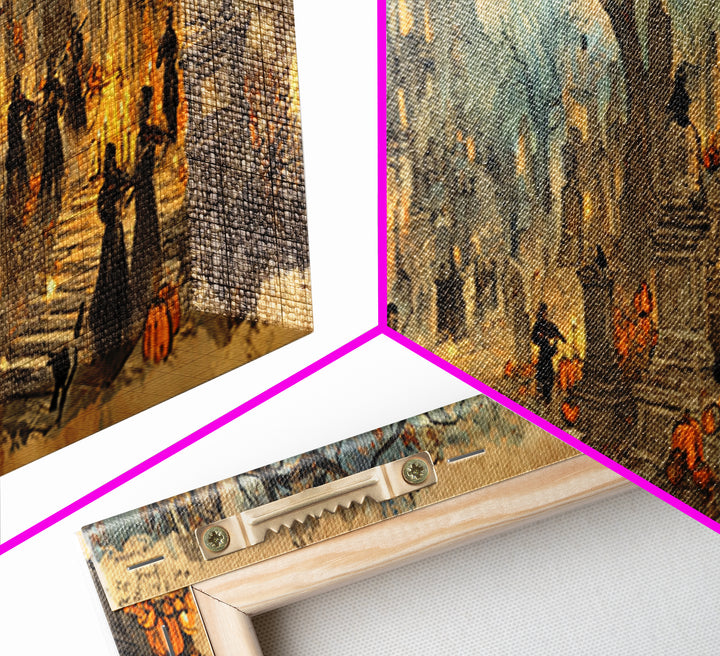 The Ghostly Violin Procession - Environmental Panorama, Occult Wall Decor, Extra Wide Wall Art, Canvas Print, Halloween Home Decor