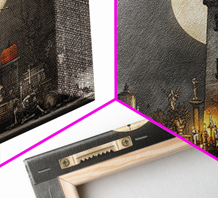 The Pumpkin Moon Lighthouse - Occult Still Life, Occult Wall Decor, Landscape Wall Art, Canvas Print, Halloween Home Decor, Gothic Wall Art