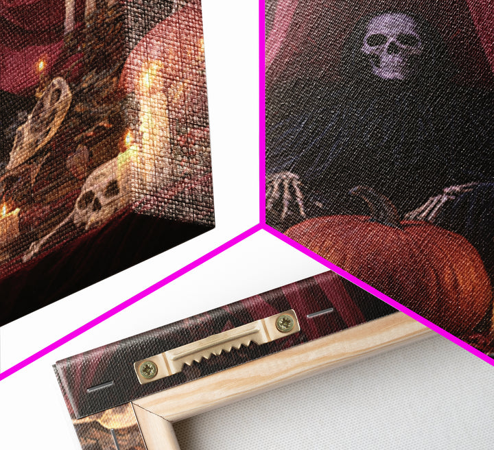 The Velvet Vampire Conservatory - Occult Still Life, Macabre Halloween Art, Square Wall Art, Framed Canvas Print, Halloween Home Decor