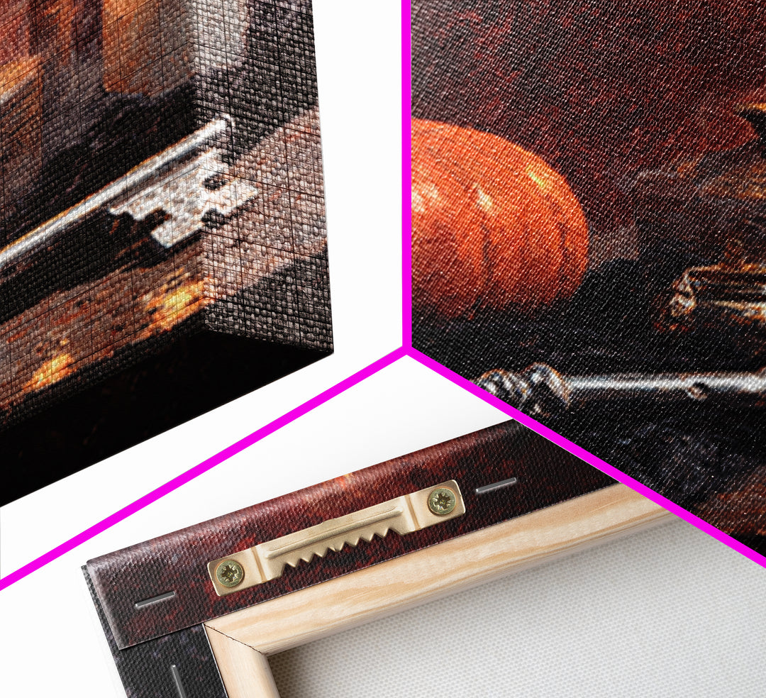 The Bone Key Still Life - Icon Portrait, Halloween Wall Art, Square Wall Art, Framed Canvas Print, Halloween Home Decor, Gothic Wall Art