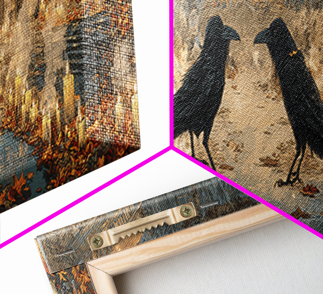 The Raven-Masked Ballroom - Environmental Panorama, Gothic Home Decor, Extra Wide Wall Art, Canvas Print, Halloween Home Decor