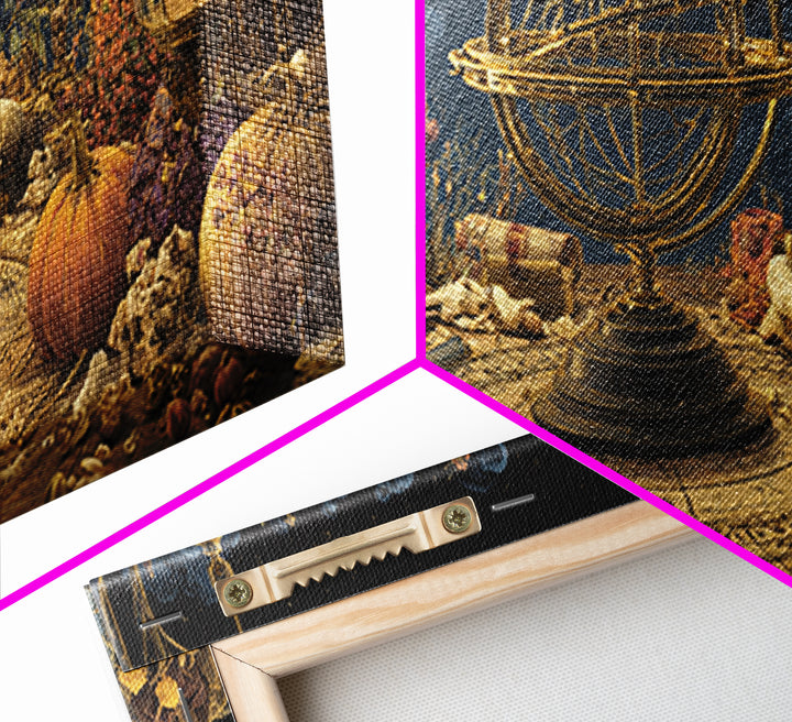 The Cursed Astrolabe - Occult Still Life, Occult Wall Decor, Wide Panoramic Art, Canvas Print, Halloween Home Decor, Gothic Wall Art